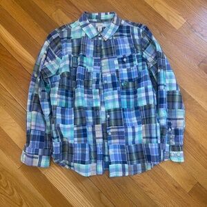 L.LBean women’s madras plaid shirt